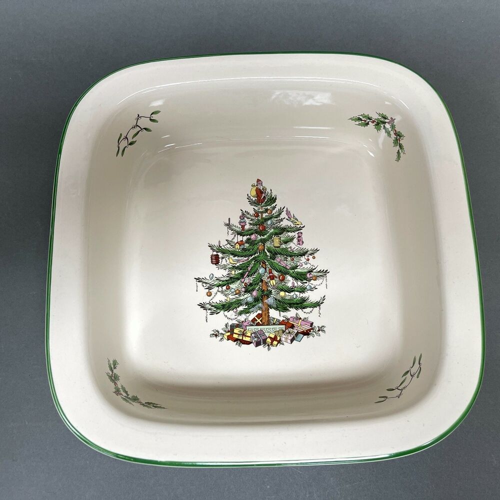 Spode Christmas Tree Square Rim Dish Baker 10" x 2 5/8"‎ High NWT